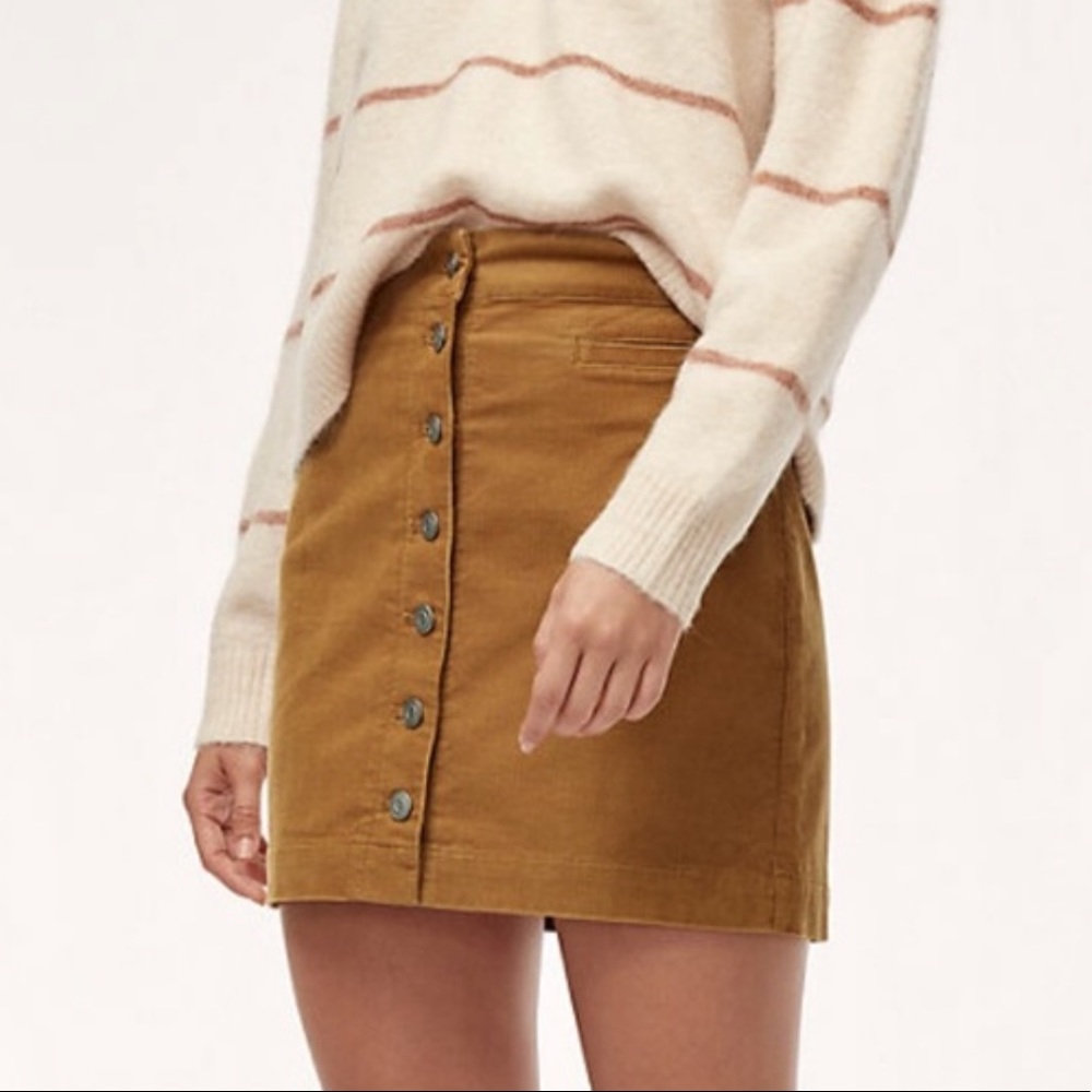 Aritzia Button Down Corduroy Skirt